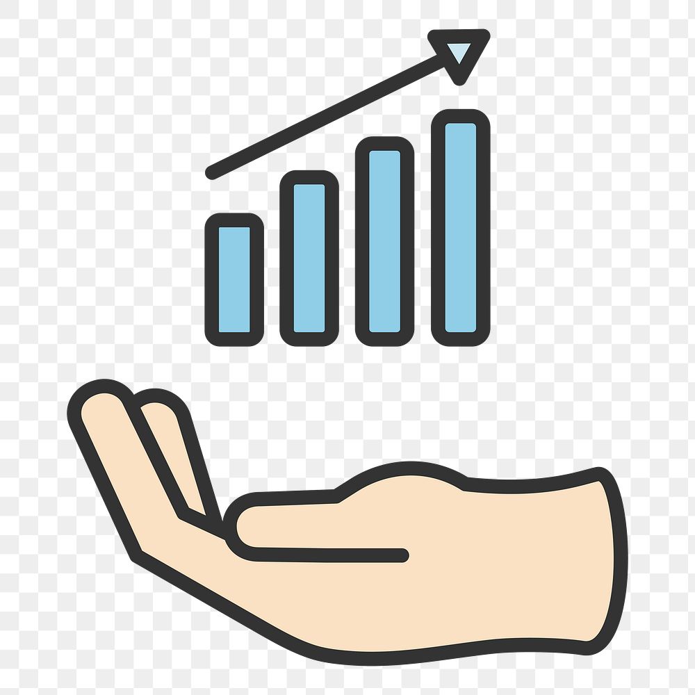 PNG business graph analysis illustration sticker, transparent background
