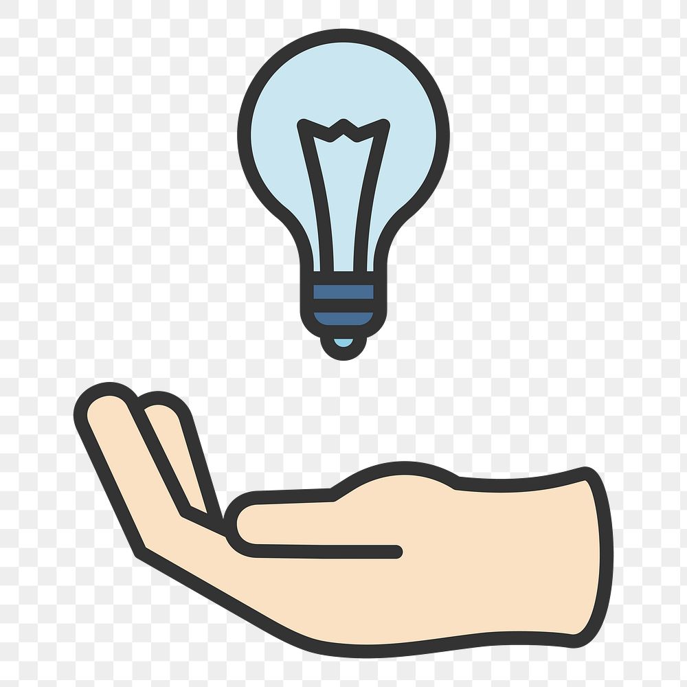 PNG light bulb icon illustration sticker, transparent background
