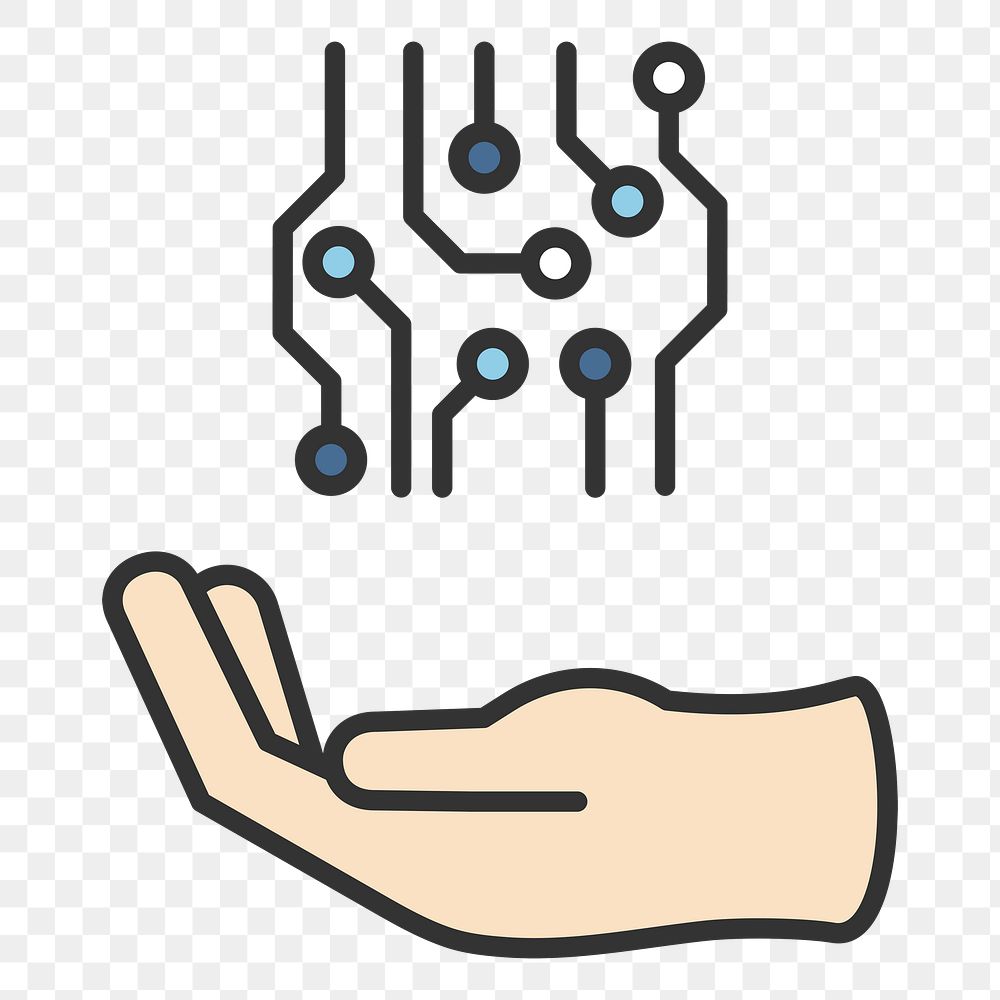 PNG technology innovation icon illustration sticker, transparent background