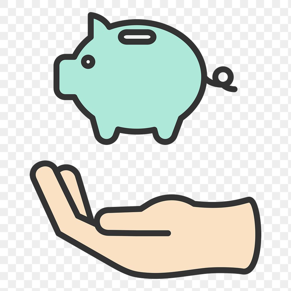PNG financial illustration sticker, transparent background