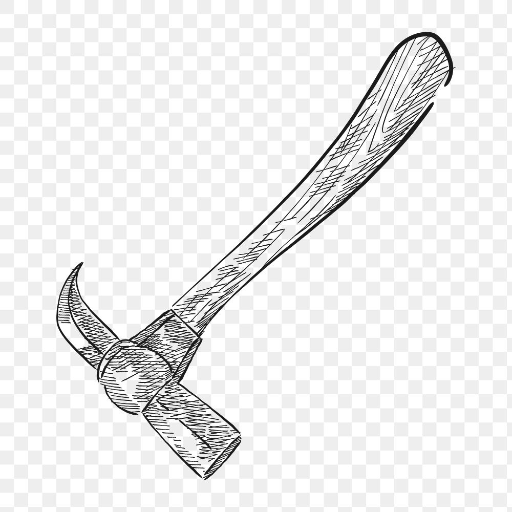 Png vintage hammer tool illustration, transparent background
