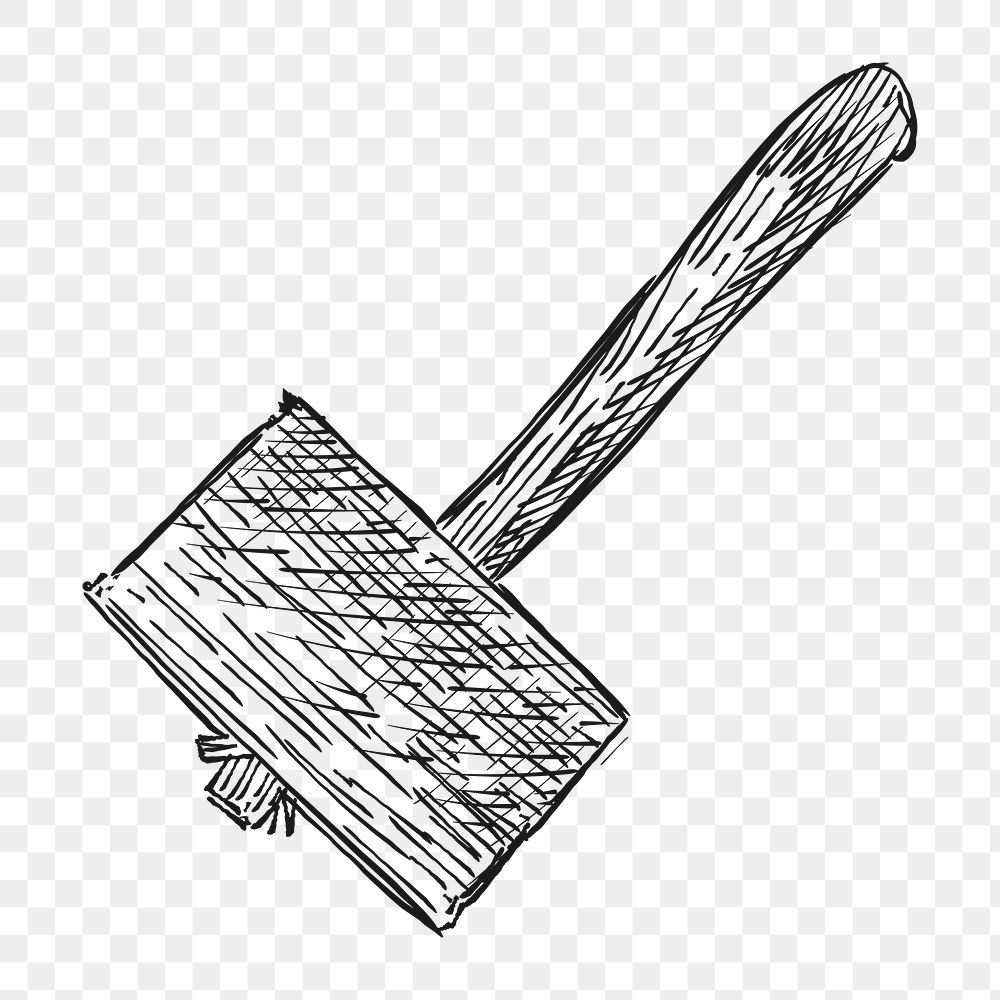 Png vintage hammer tool illustration, transparent background