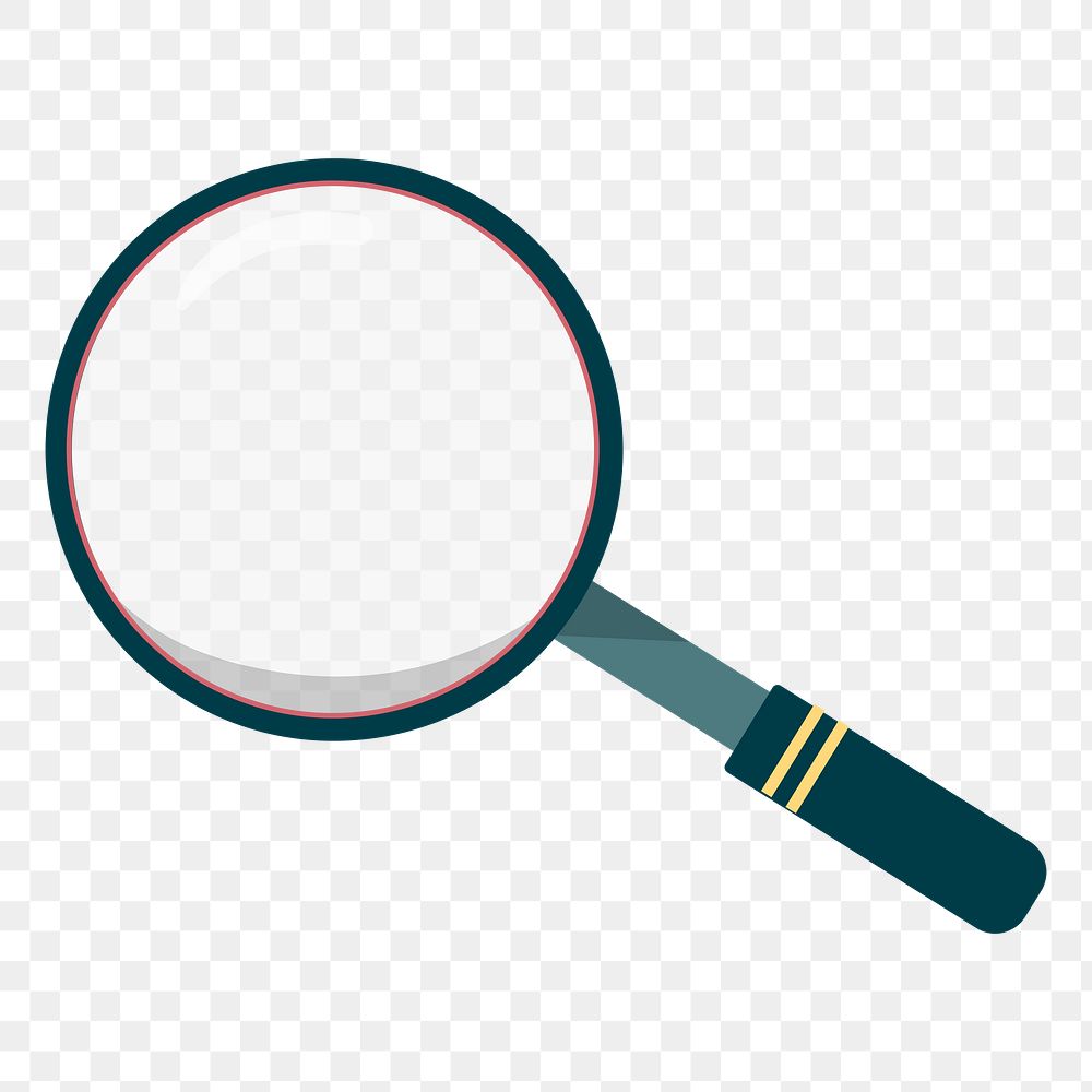 Png magnifying glass element, transparent background