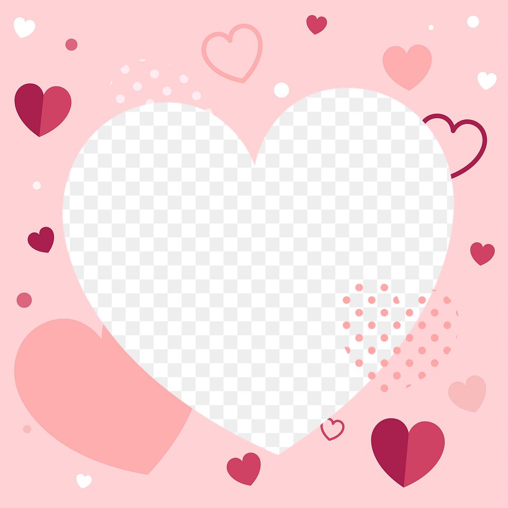 Png cute valentine's day frame, transparent background