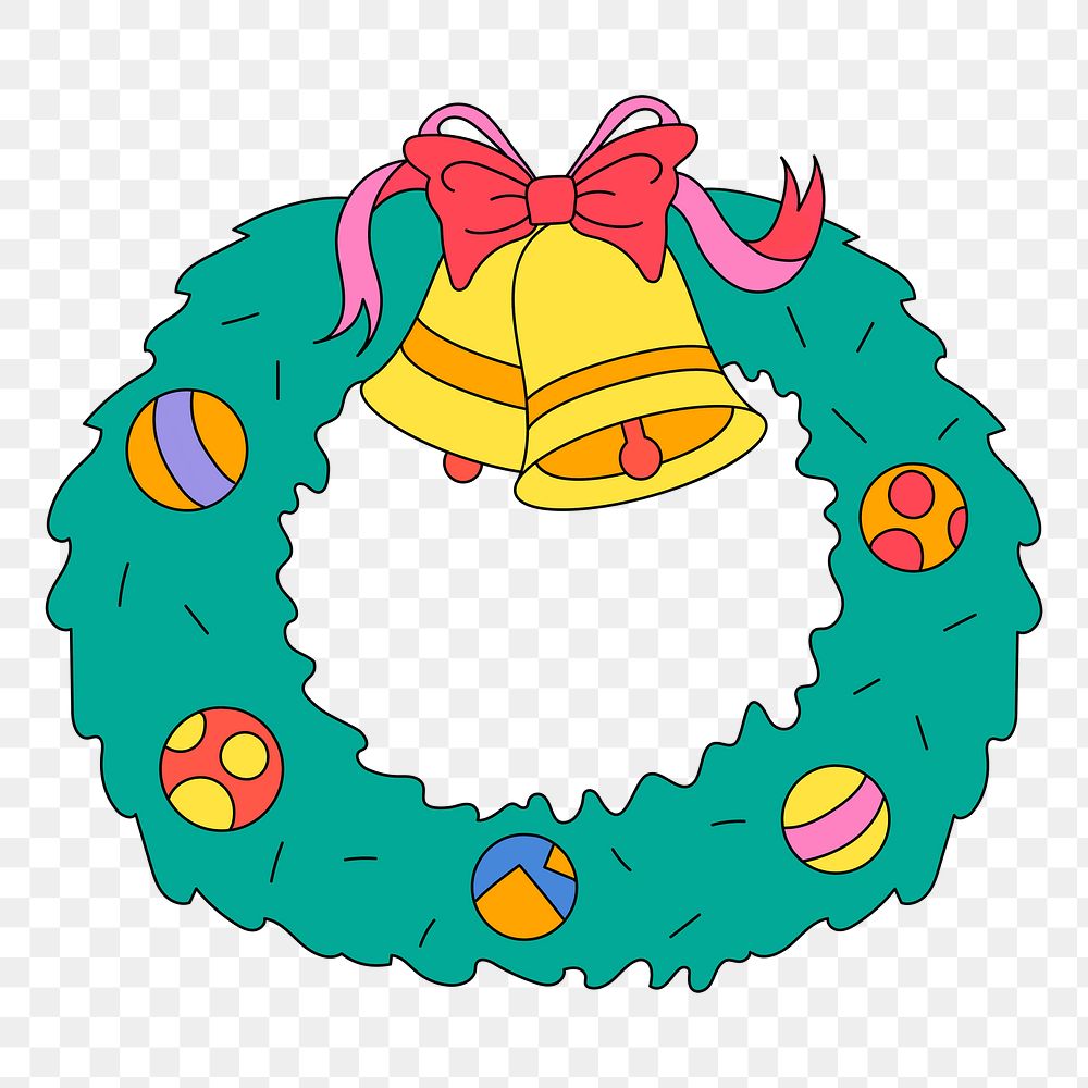 Png Christmas wreath element, transparent background