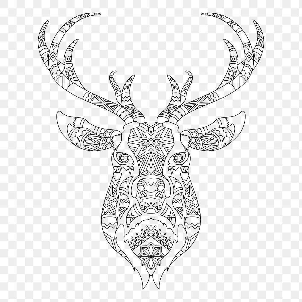 Png Reindeer head element, transparent background