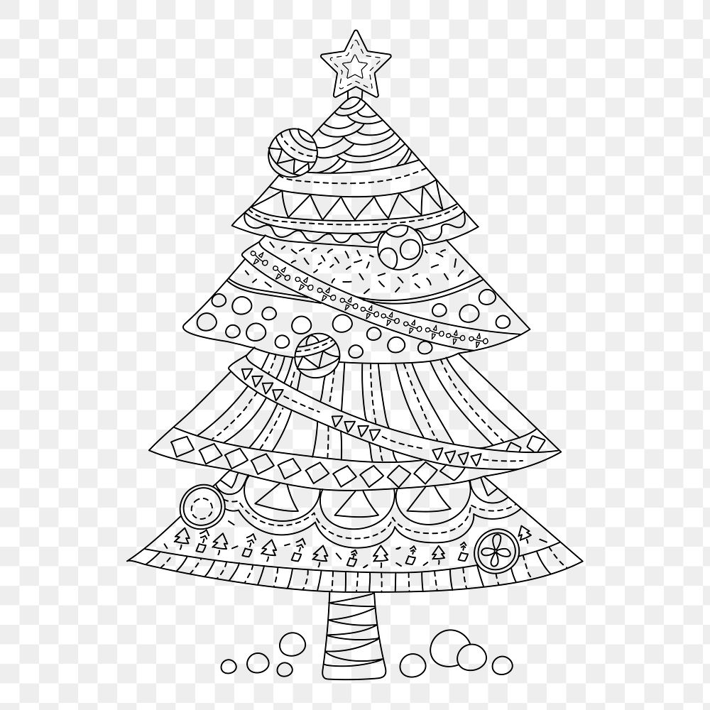 Png Christmas tree element, transparent background