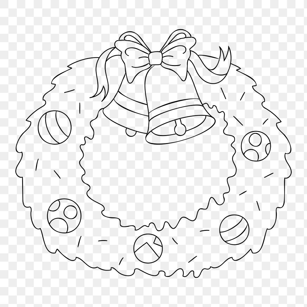 Png Christmas wreath element, transparent background