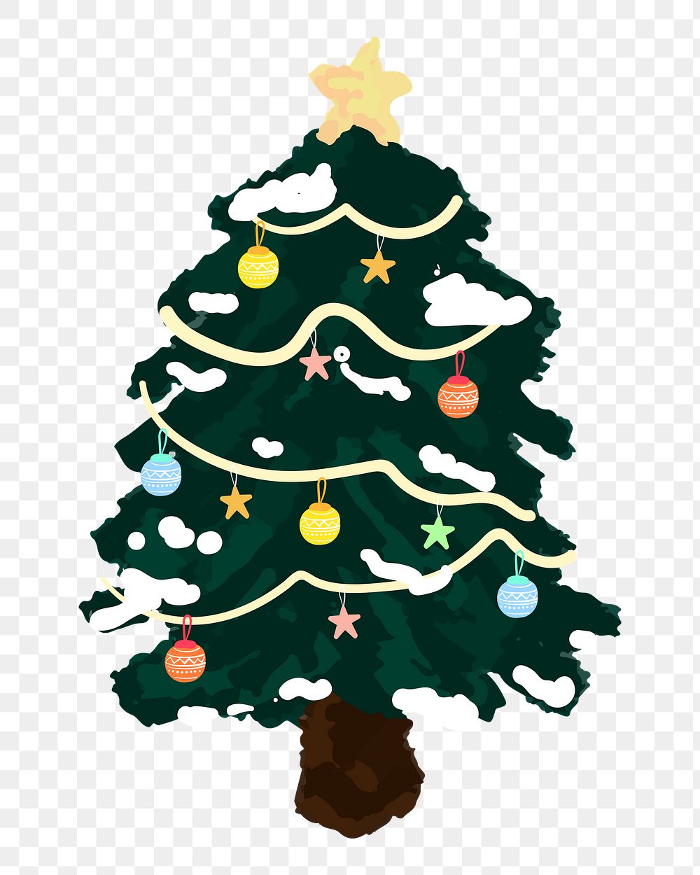 Png cute Christmas tree element, transparent background