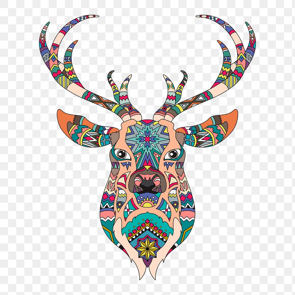 Reindeer head png, transparent background 