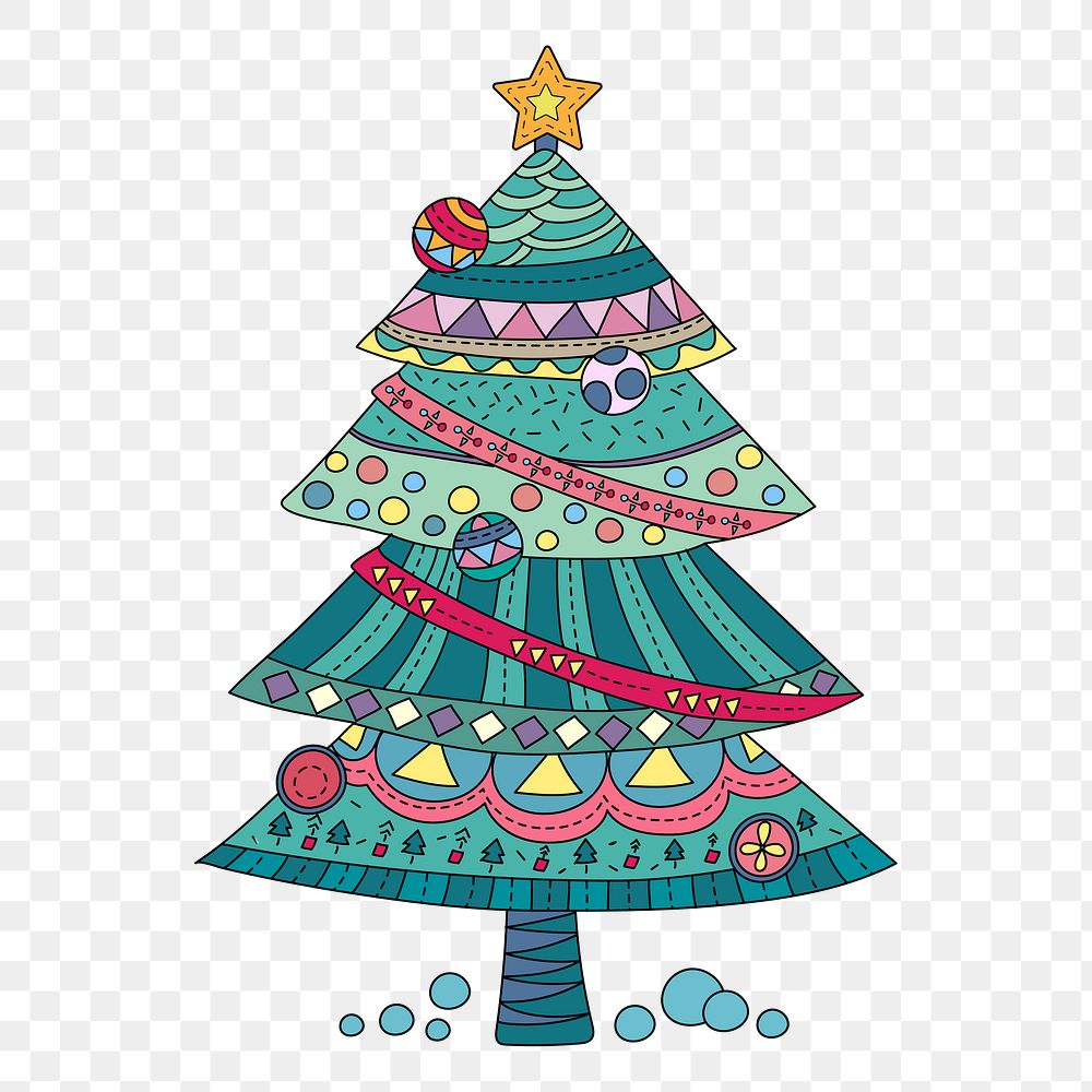 Png Christmas tree element, transparent background