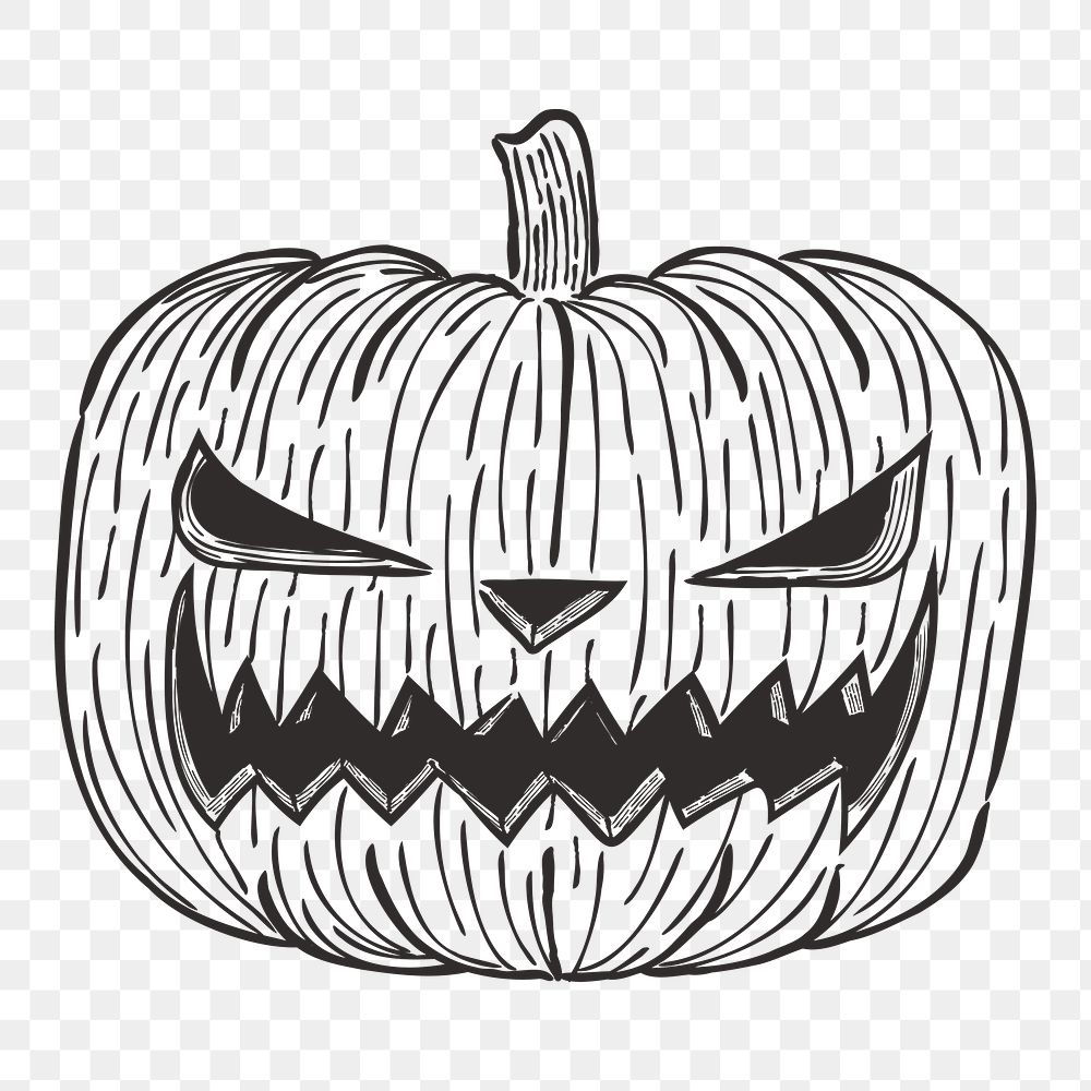 Png Halloween pumpkin illustration element, transparent background