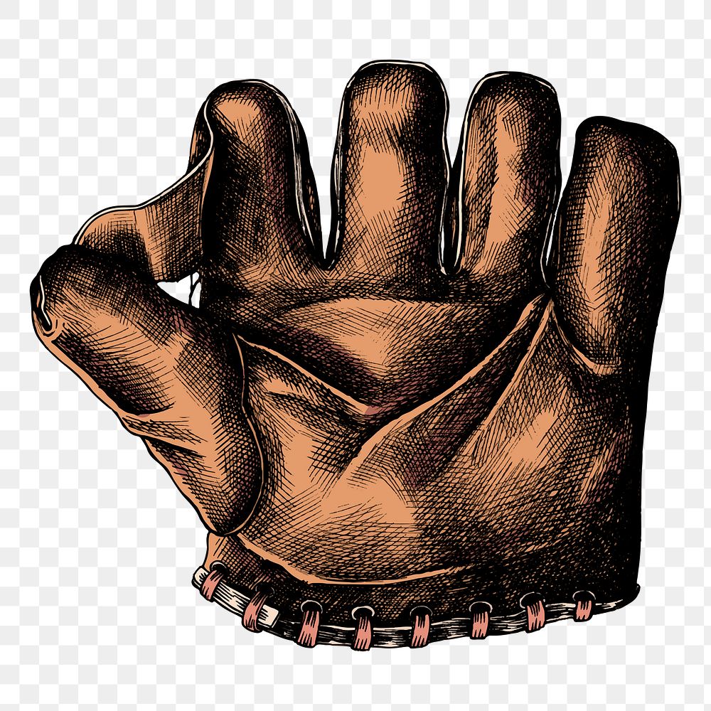 Baseball glove png illustration, transparent background