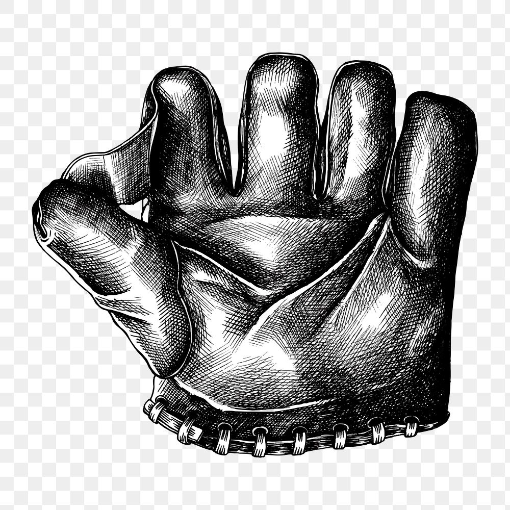 Png sports leather glove illustration, transparent background