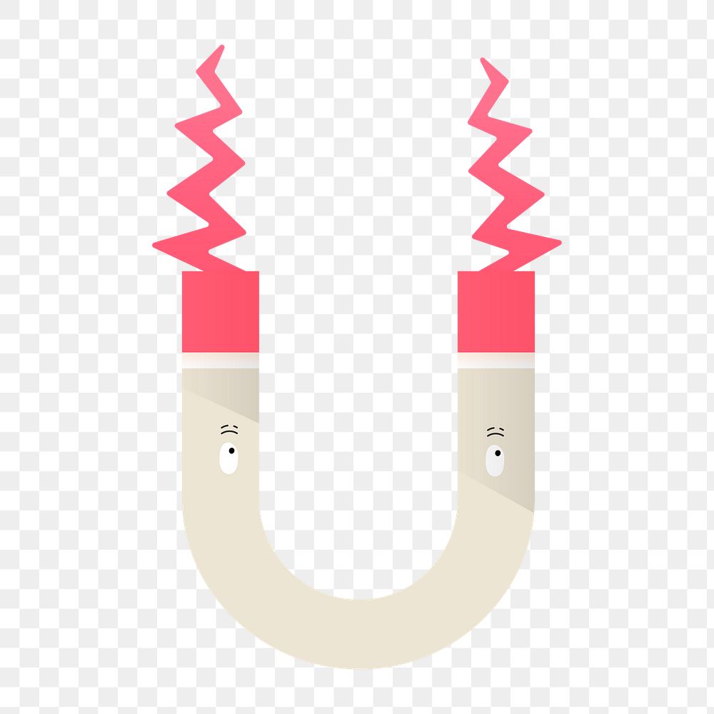 Png cute magnet horseshoe icon, transparent background