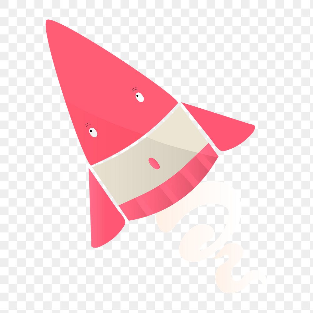Png cute rocket ship icon, transparent background