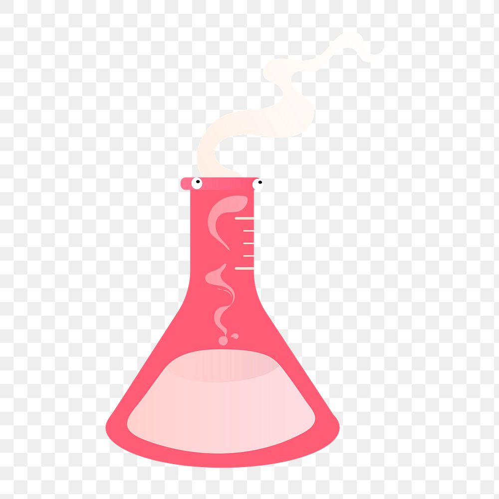 Png cute chemical flask icon, transparent background