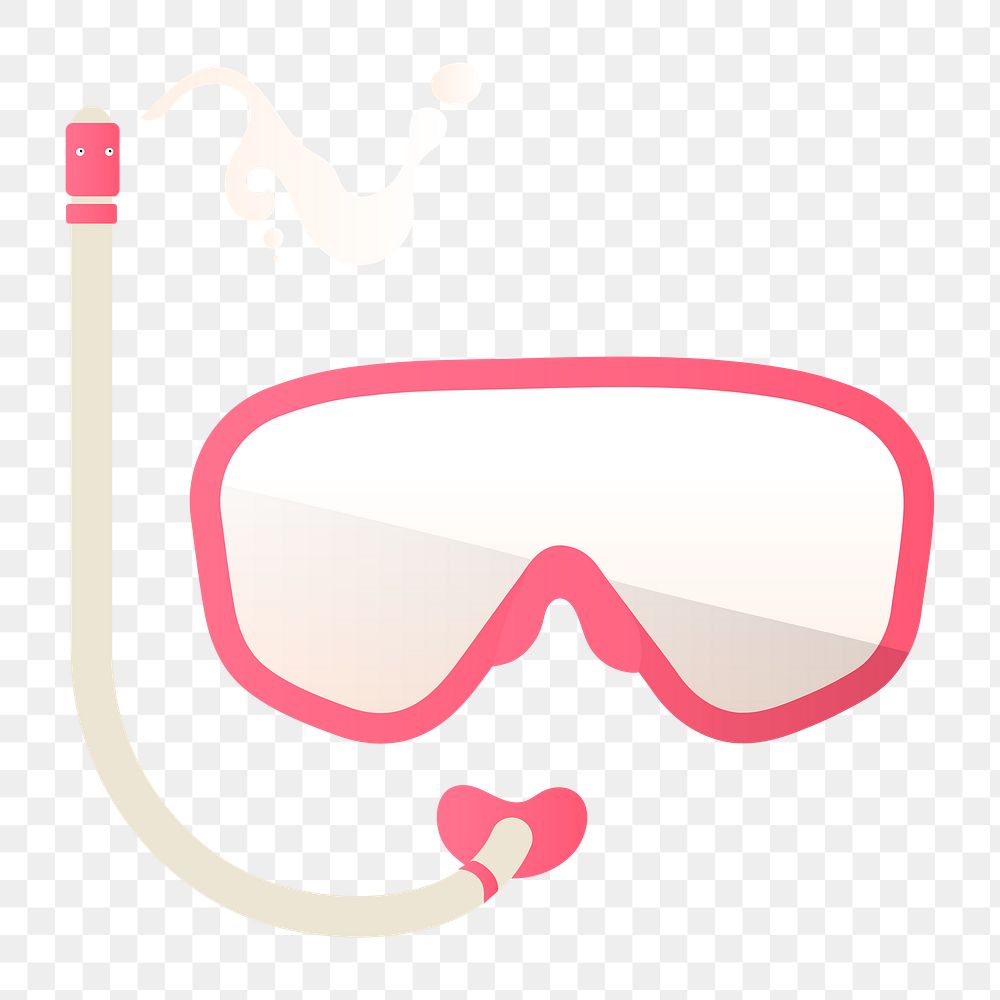 Png cute snorkel mask icon, transparent background