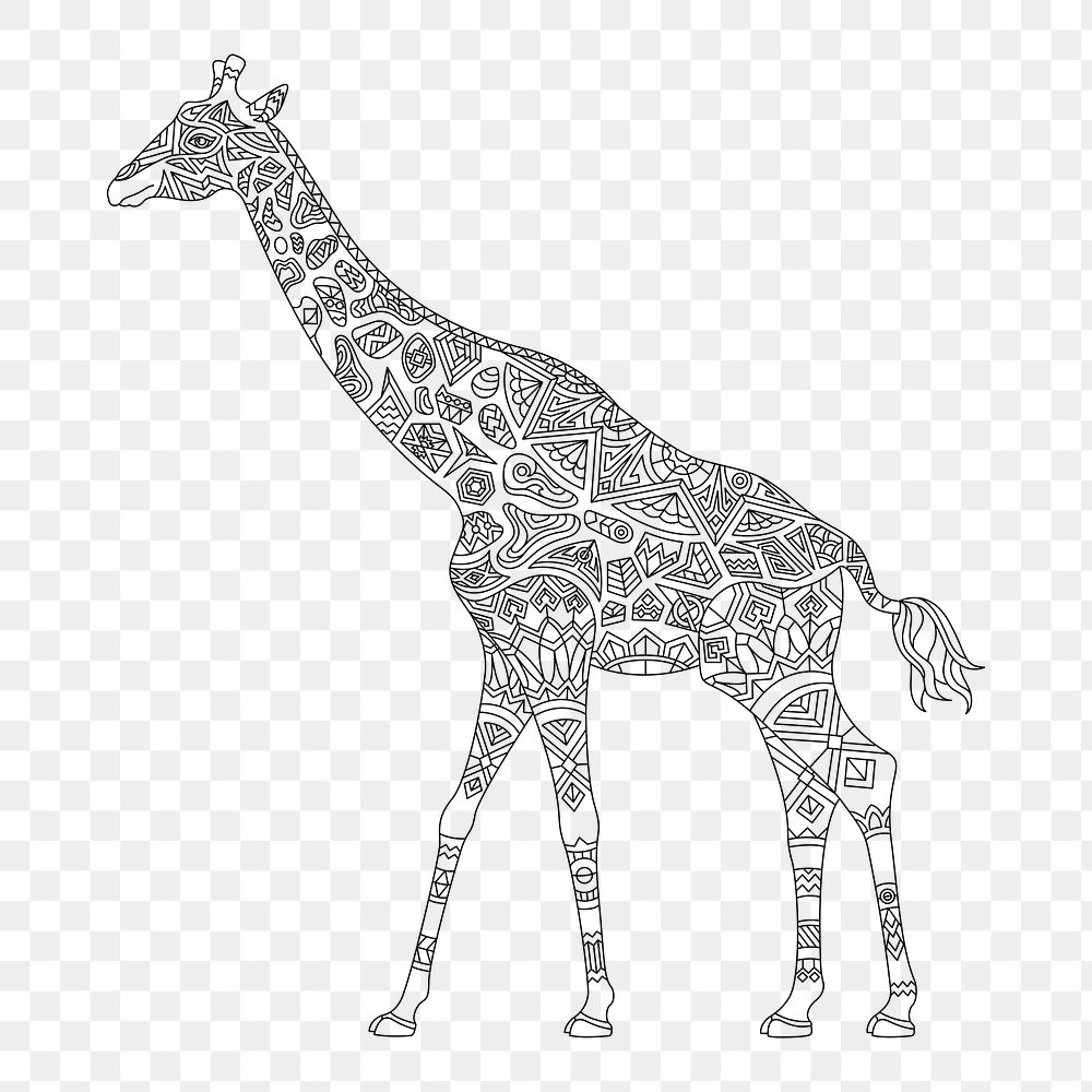 Png giraffe element, transparent background