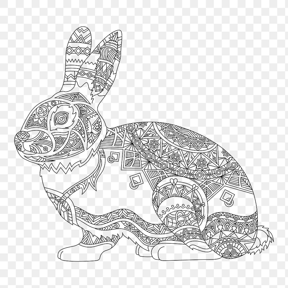 Png rabbit element, transparent background