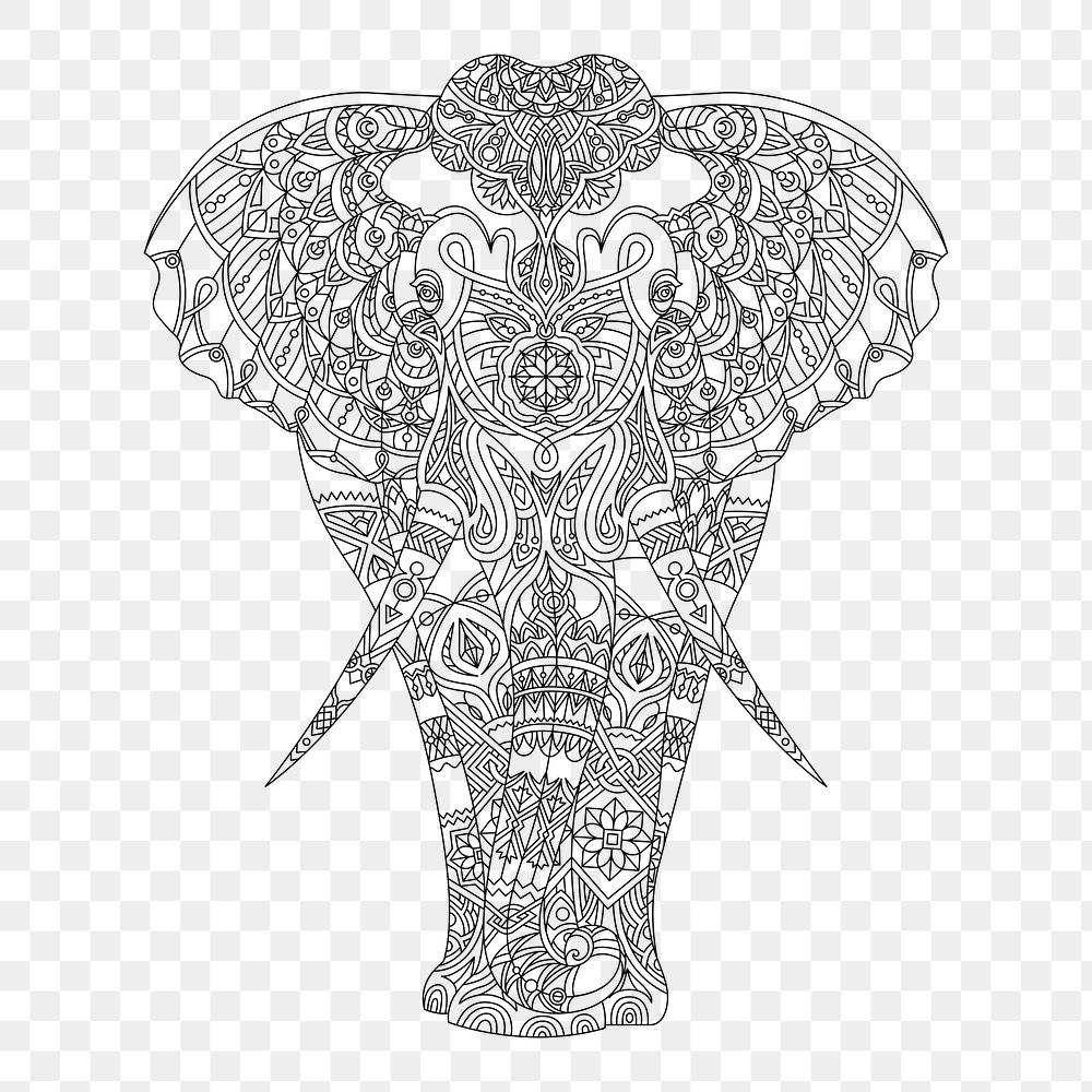 Png elephant element, transparent background