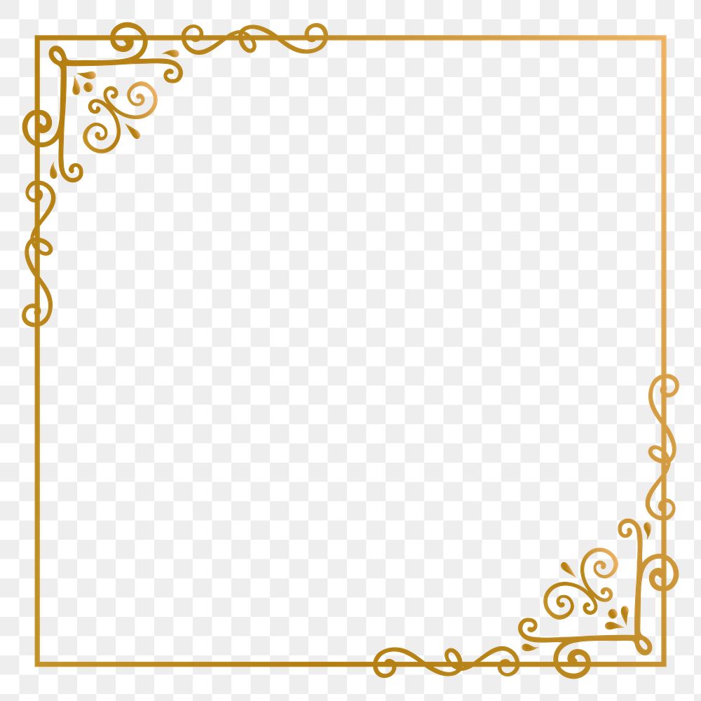 Luxury gold png frame, transparent background