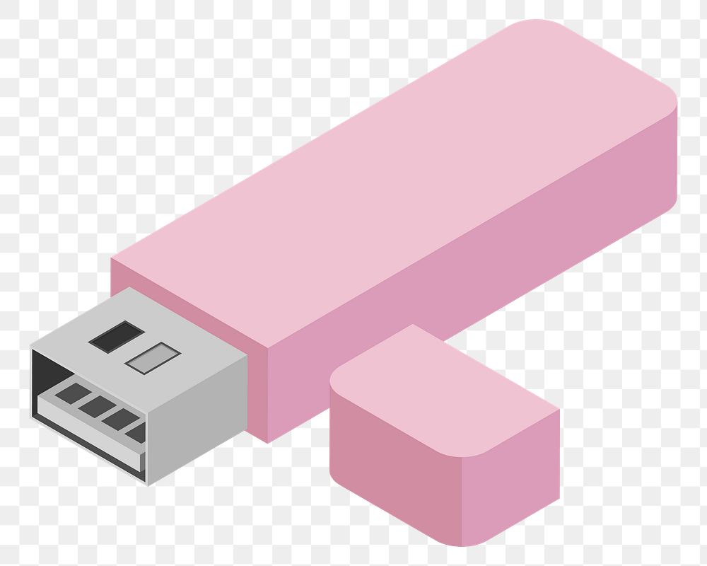 USB flash drive png illustration, transparent background