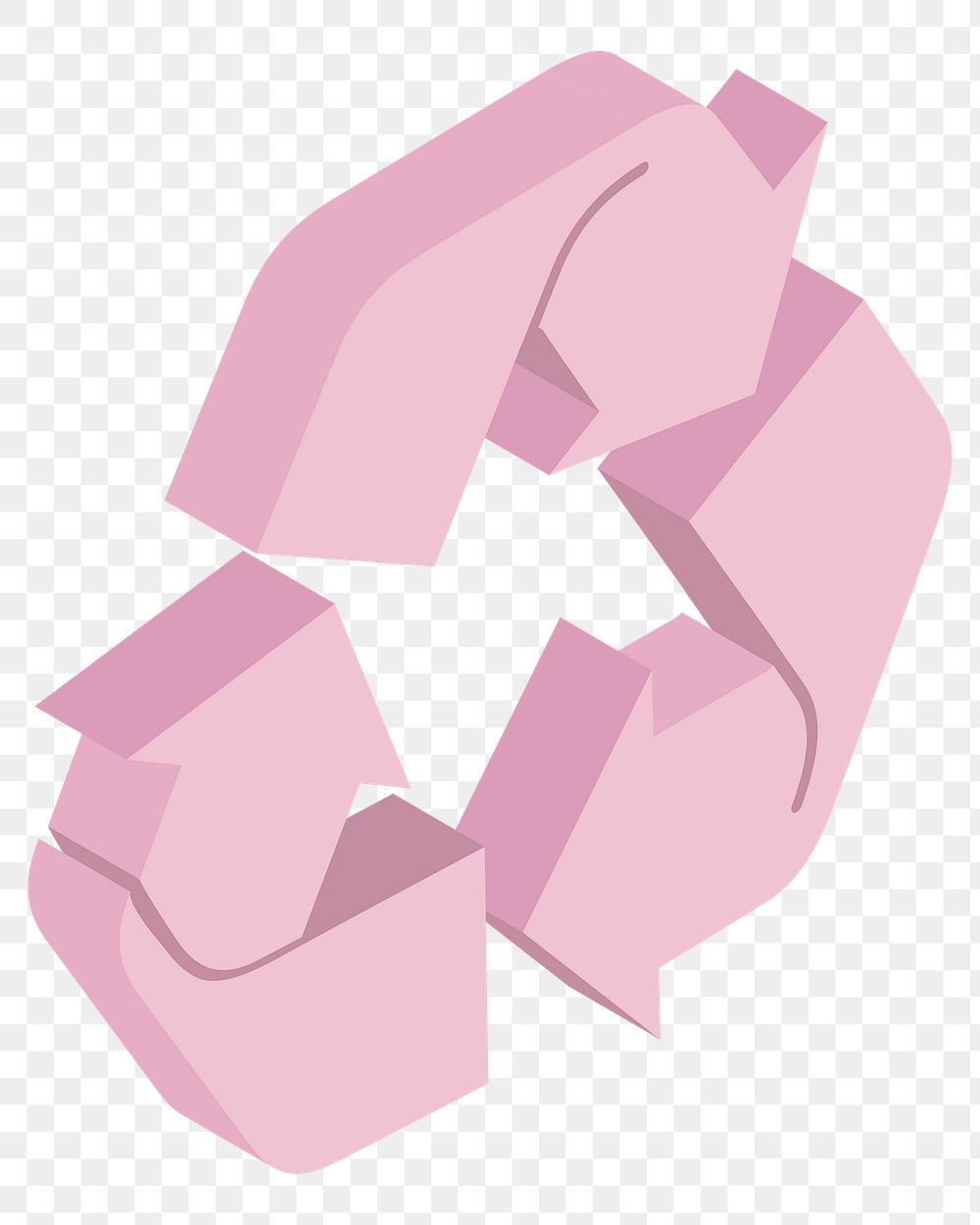 Pink recycle png 3D illustration, transparent background