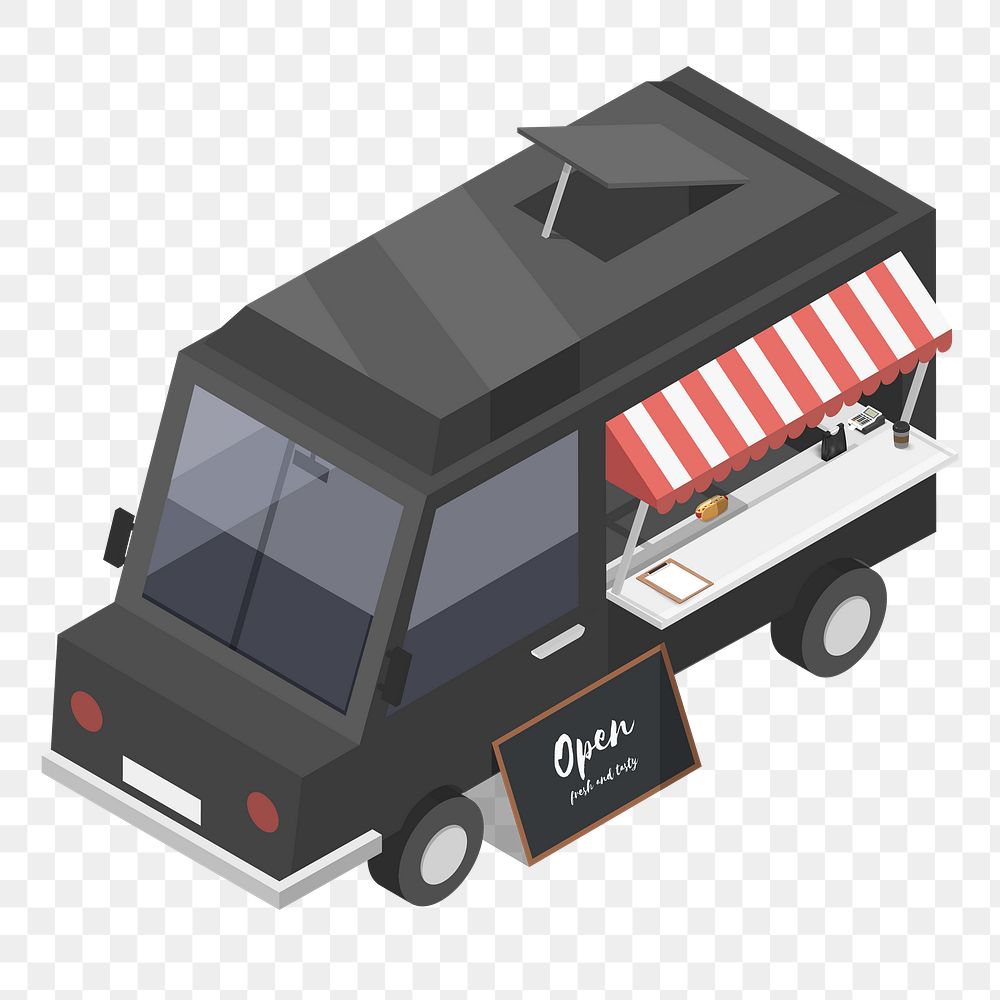 Food truck png illustration, transparent background