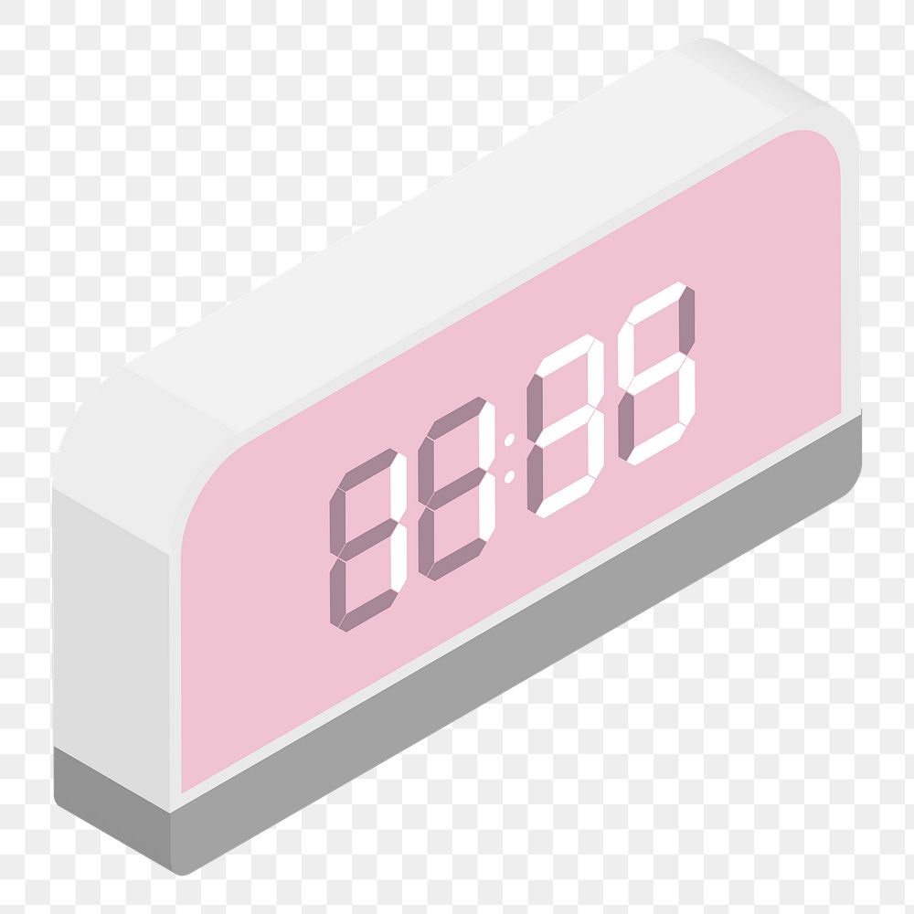 Digital alarm clock png element transparent background