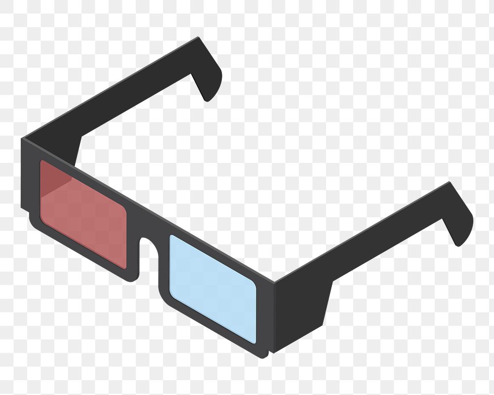 3d glasses png illustration, transparent background