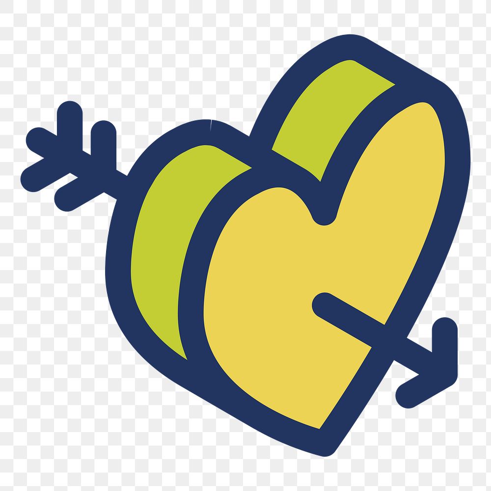 PNG Valentine's heart illustration sticker, transparent background