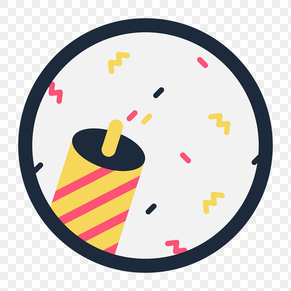 Party popper png sticker, transparent background