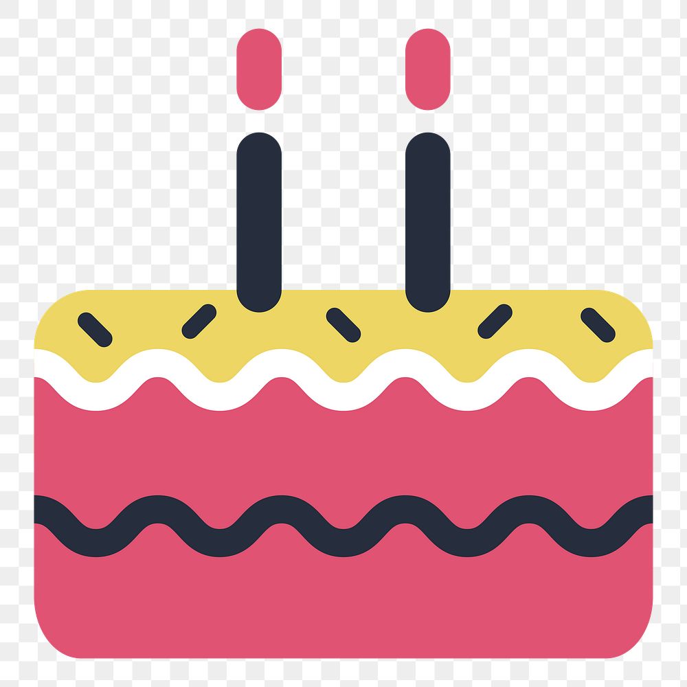 PNG birthday cake icon illustration sticker, transparent background