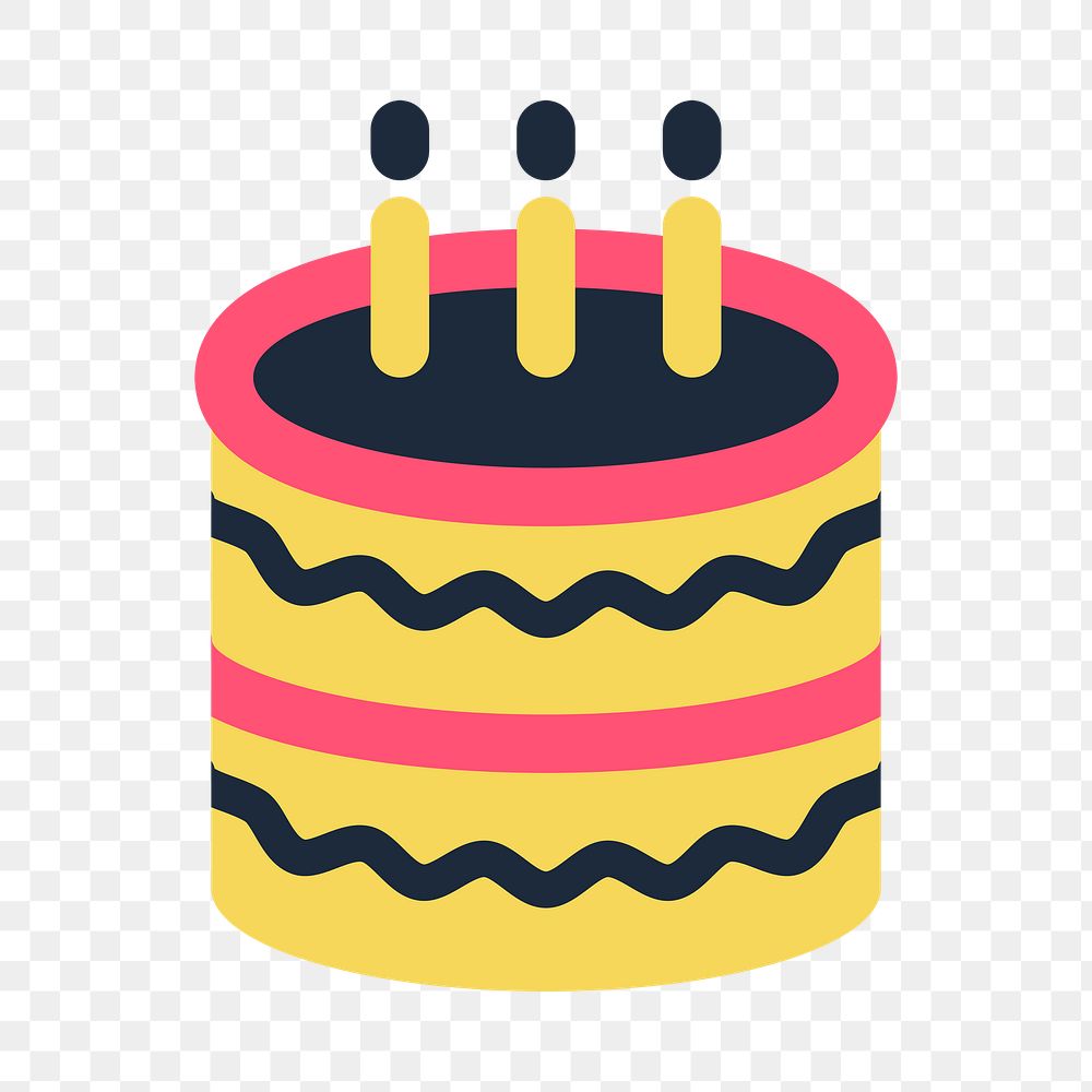 Birthday cake png sticker, transparent background