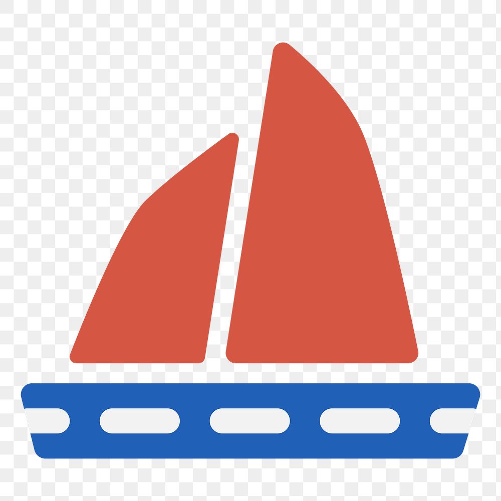 PNG sailing boat icon illustration sticker, transparent background