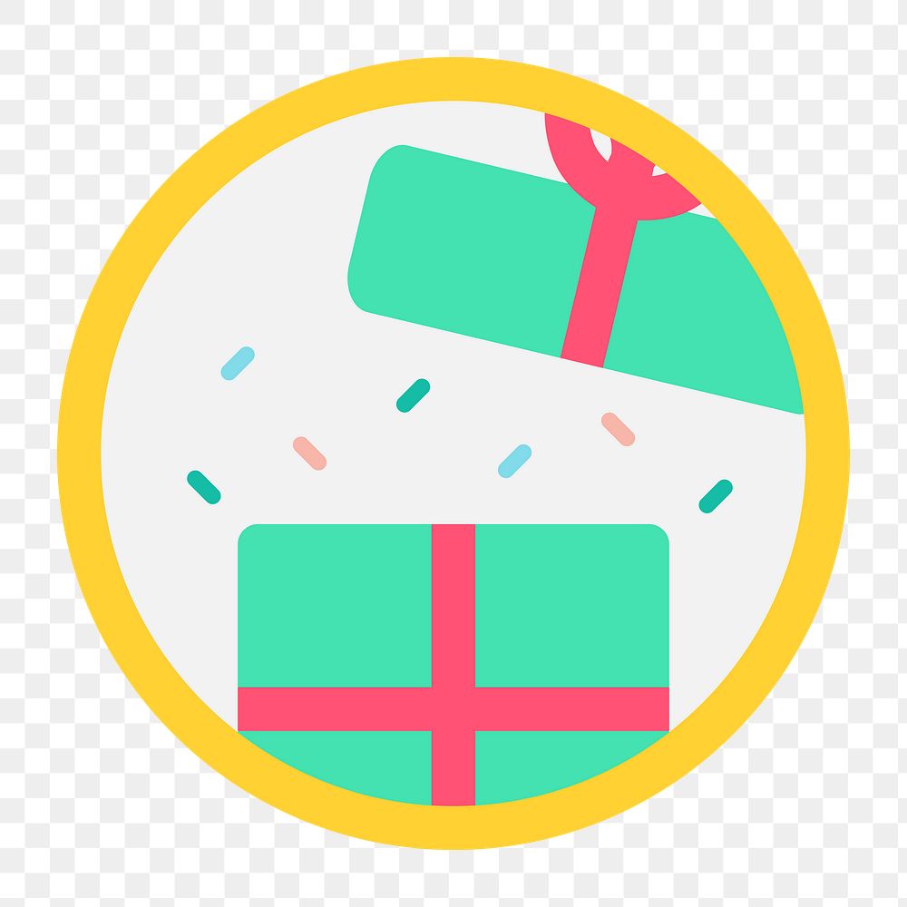 Birthday present png sticker, transparent background