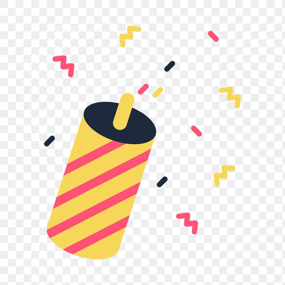 Party popper png sticker, transparent background