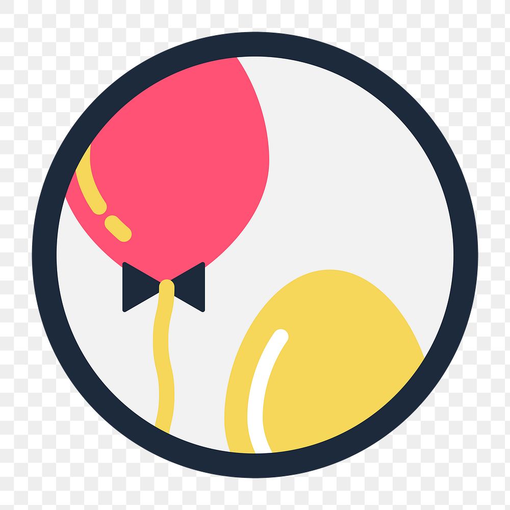 Party balloons png sticker, transparent background