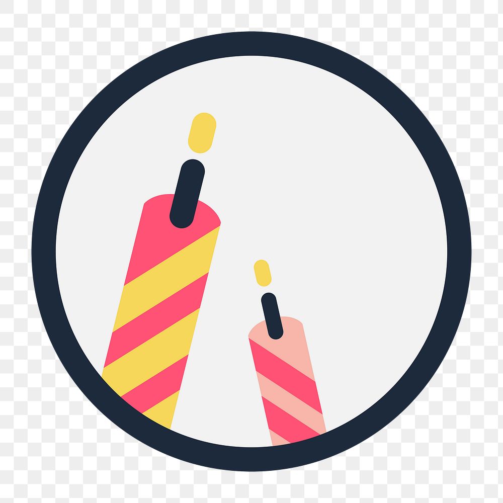 Birthday candles png sticker, transparent background