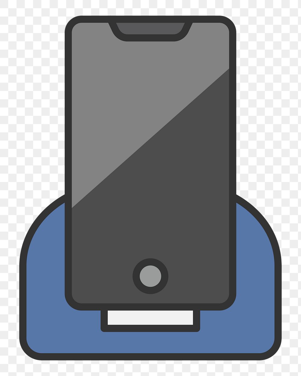 PNG  phone being charged illustration sticker, transparent background