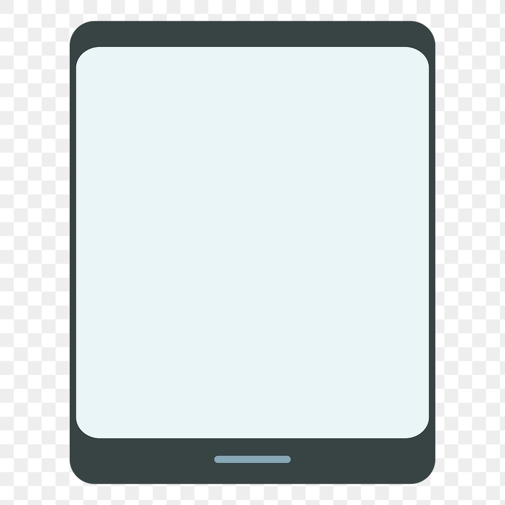 Png digital tablet flat sticker, transparent background
