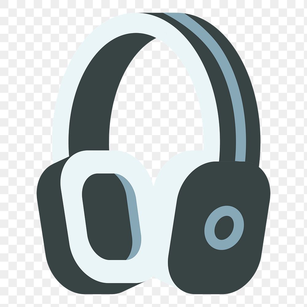  Png cool headphones flat sticker, transparent background