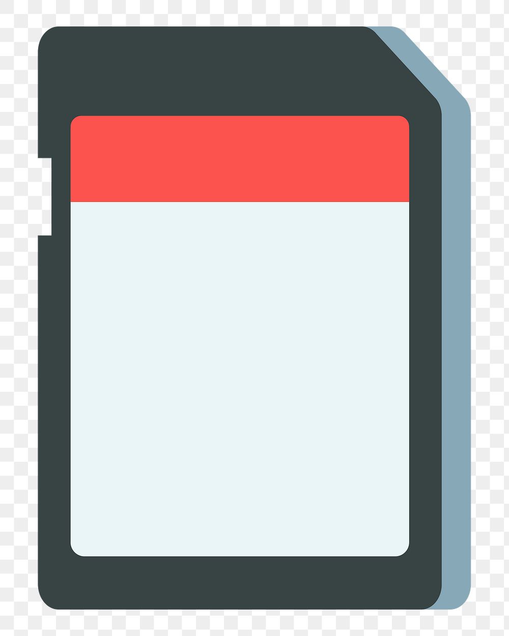 Png memory card flat sticker, transparent background