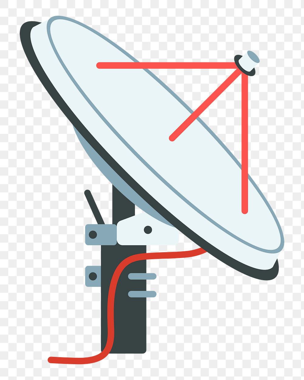  PngTV satellite flat sticker, transparent background