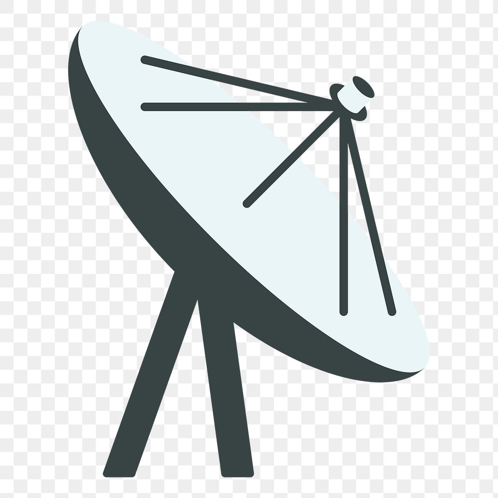  Png satellite dish flat sticker, transparent background