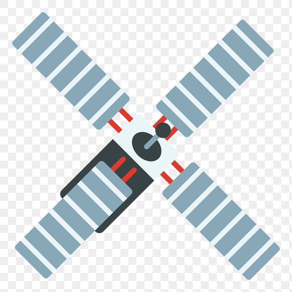  Png satellite flat sticker, transparent background