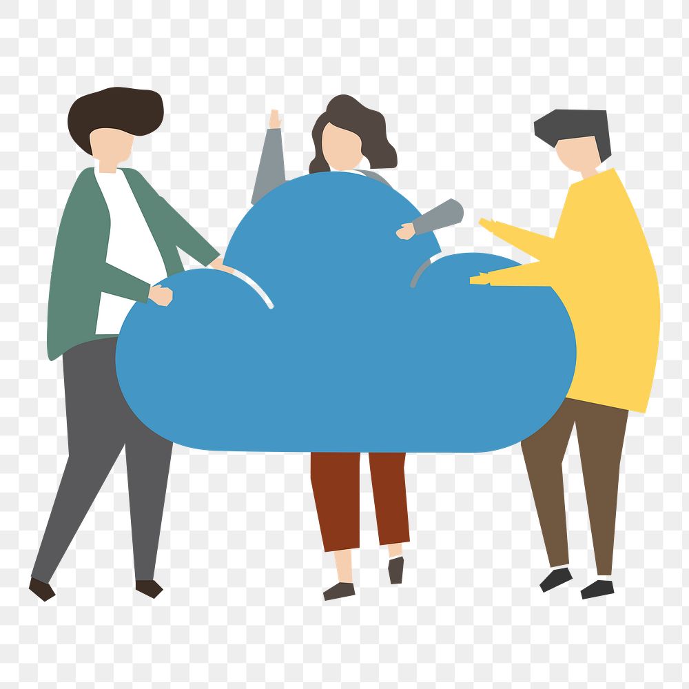Cloud network png illustration, transparent background