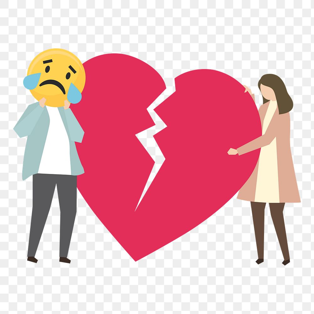 Broke up png illustration, transparent background