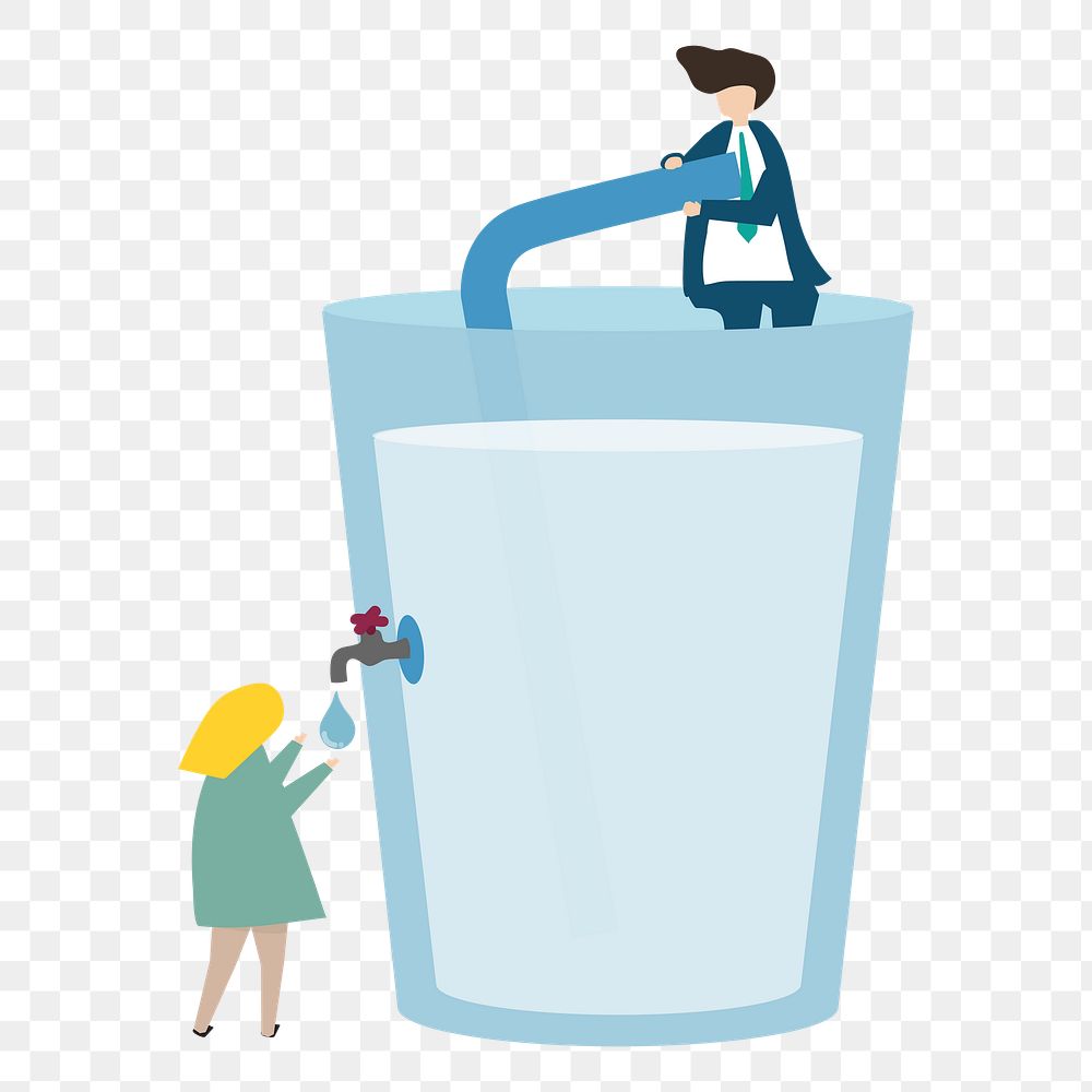 Drinking water png illustration, transparent background